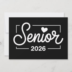 Invitación Clase De Graduación 2026 Senior Corazón Graduado