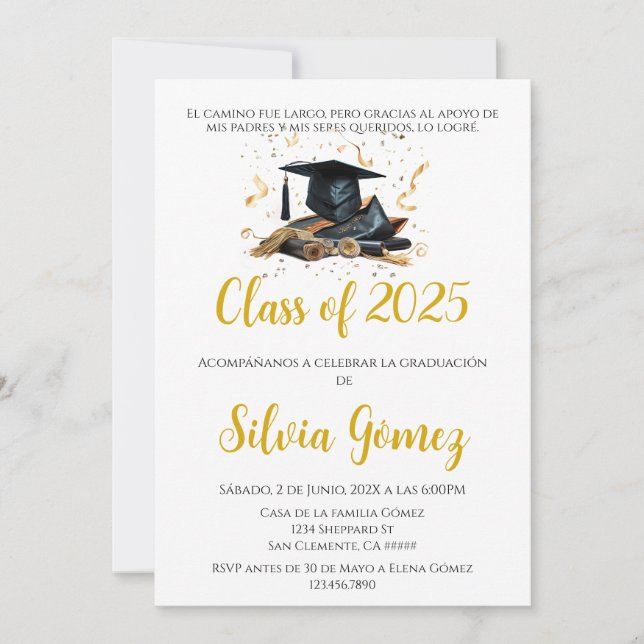 Invitación Clase de graduación de 2025 (Anverso)