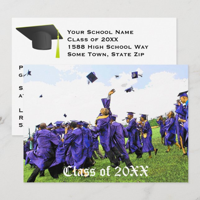 Invitación Clase de graduación de 20XX (Anverso / Reverso)