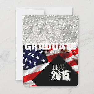 Invitación Clase de Graduación de Bandera Americana de la Inv