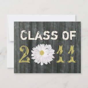 Invitación Clase de Graduación de Barnwood y Daisy de 2011