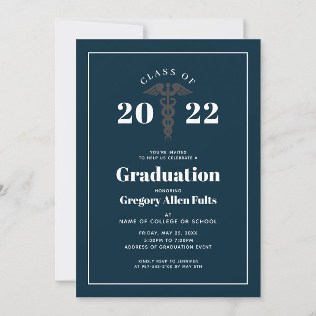 Invitación Clase de Graduación de Enfermeras Modernas de 2022 (Anverso)