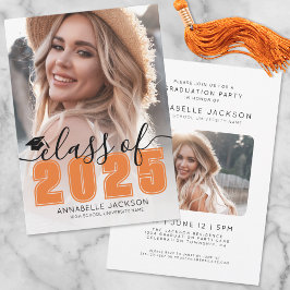 Invitación Clase De Graduación De Foto De Graduado De 2025 Na