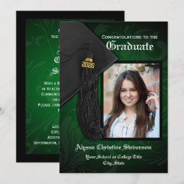 Invitación Clase de Graduación de Foto de Tassel Verde 2025
