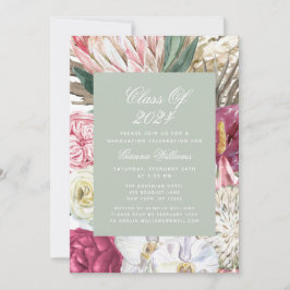 Invitación Clase de Graduación de Foto Floral acuática 2022