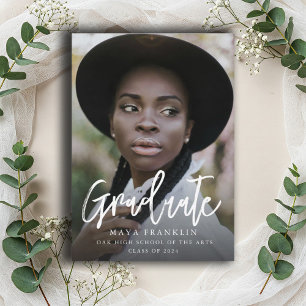 Invitación Clase de Graduación de Foto Simple