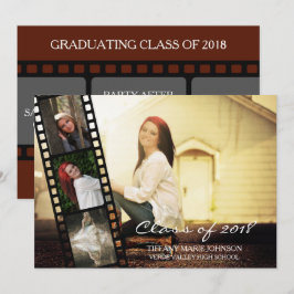 Invitación Clase de graduación de tiras de película de 4 FOTO