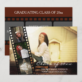 Invitación Clase de graduación de tiras de película de 4 FOTO