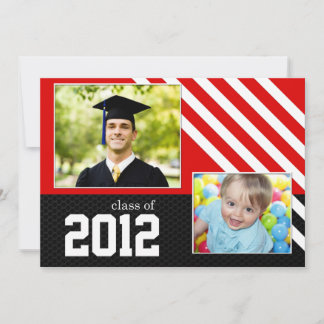 Invitación Clase de graduación en blanco y negro en 2012