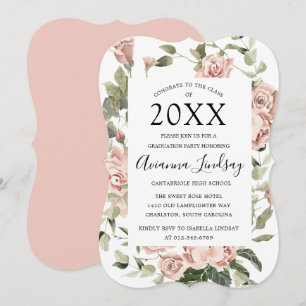 Invitación Clase de Graduación Floral Rosa Rosa Rosa de Bonit