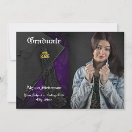 Invitación Clase de Graduación Fotográfica Morple Tassel 2025