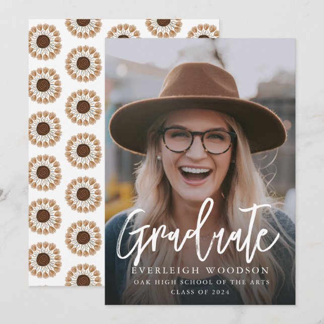 Invitación Clase De Graduación Fotográfica Simple De 2024 (Anverso / Reverso)