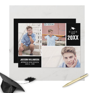 Invitación Clase de graduación moderna de 20XX Collage de fot