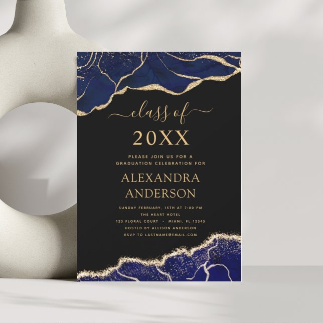 Invitación Clase de graduación por edad de 2023 Azul marino (Subido por el creador)