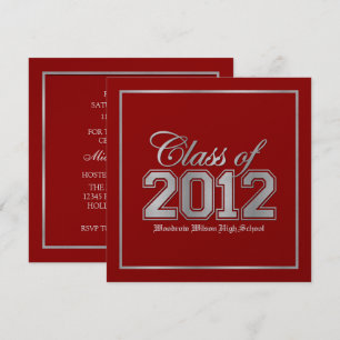 Invitación Clase de Graduación Premium Red / Silver 2012