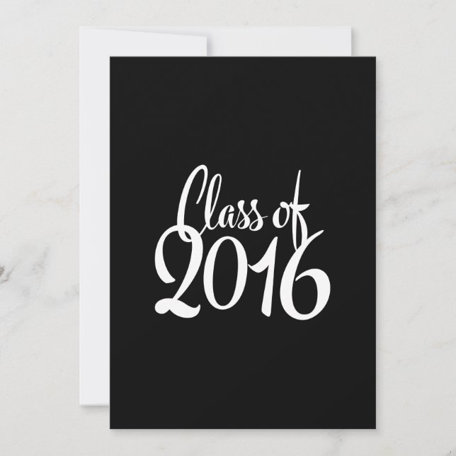 Invitación Clase de Graduación Retro Elegante 2016 (Anverso)