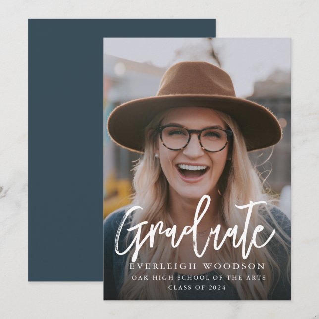 Invitación Clase de Graduación Simple 2024 (Anverso / Reverso)