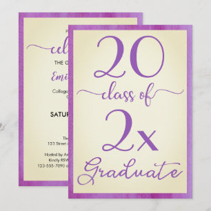 Invitación Clase de graduación Violeta Amarillo