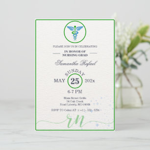 Invitación Clase de Graduados de Enfermería Formal Verde 2026