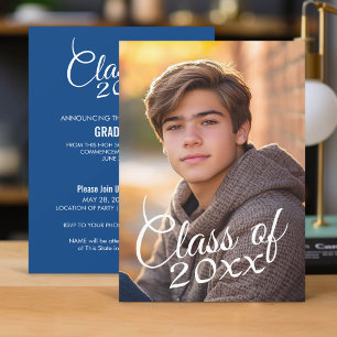 Invitación Clase de guión de año con foto de graduación