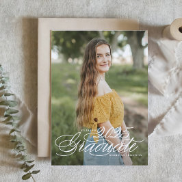 Invitación Clase de guión elegante en blanco de graduación en