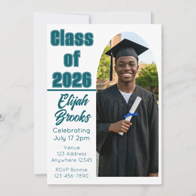 Invitación Clase de imagen de arco de graduación (Anverso)