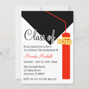 Invitación Clase De Invitado De Graduación De Tassel 2016 (Ro