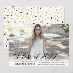Invitación Clase de la elegante foto de graduación de caligra