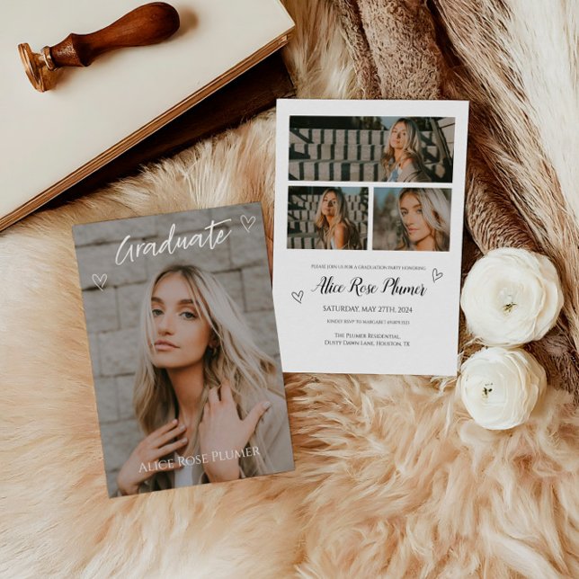 Invitación Clase de la fiesta clásica de graduación fotográfi (Subido por el creador)
