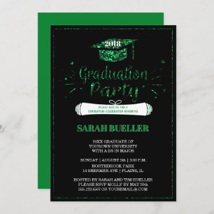 Invitación Clase de la fiesta de graduación 2018 del verde