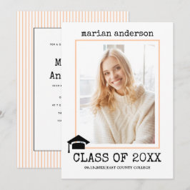 Invitación Clase de la foto de graduación de máquina de escri