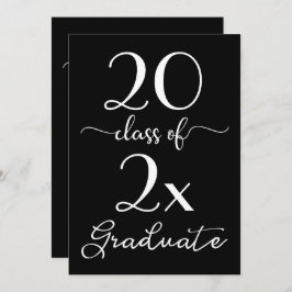 Invitación Clase De La Moda De Graduación 2025 Guión Blanco N