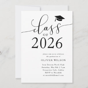 Invitación Clase de Partido de Graduación Blanca de 2025