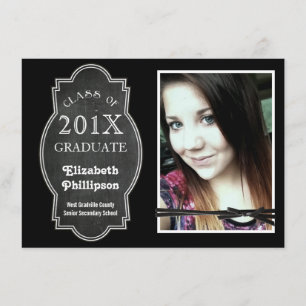 Invitación Clase de placa de Chalkboard 2013 con foto