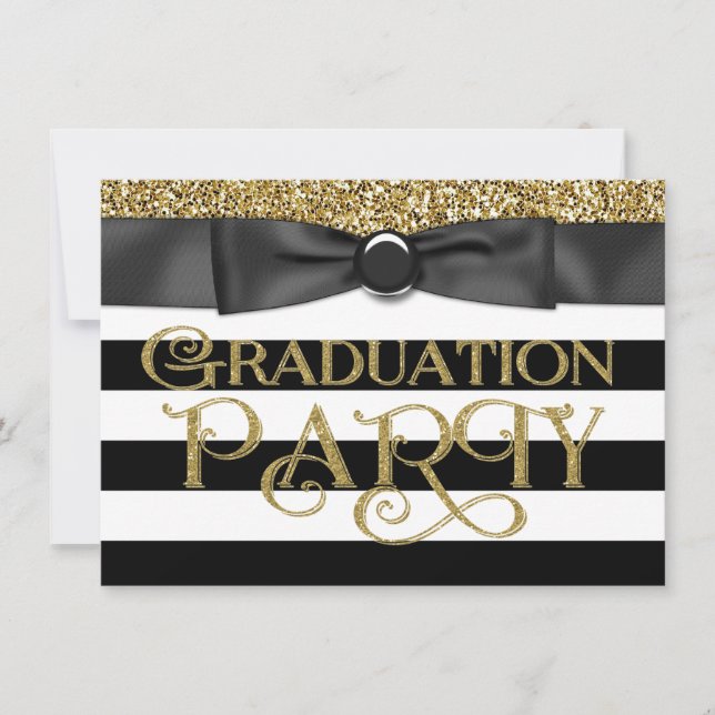 Invitación Clase de Purpurina de oro de 2015 Graduación (Anverso)