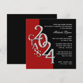 Invitación Clase de Red Grad 2024 y Negro