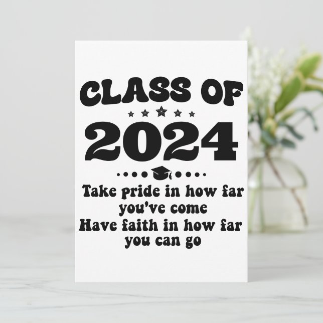 Invitación Clase de regalo de graduación 2024 Personalizado (Anverso de pie)