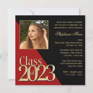 Invitación Clase de Rojo Grado de Oro 2023 con foto