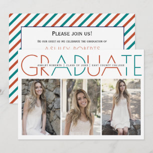 Invitación Clase de terracota de 2023 y foto de graduación ve