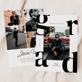 Invitación Clase de tipografía moderna y audaz de 2024 Gradua