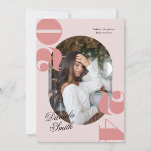 Invitación Clase de tipografía negrita rosa de graduación en