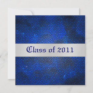 Invitación Clase de vidrio azul manchado para graduación
