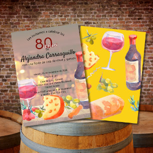 Invitación Clase de vino español y cata de quesos: 80 cumplea