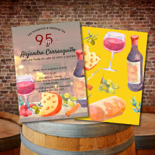 Invitación Clase de vino español y cata de quesos: 95 cumplea