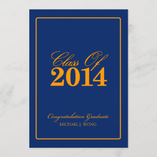 Invitación Clase del azul real y del naranja de 2014