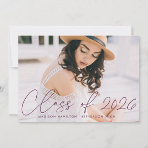 Invitación Clase del Partido de Graduación de Guión Púrpura d