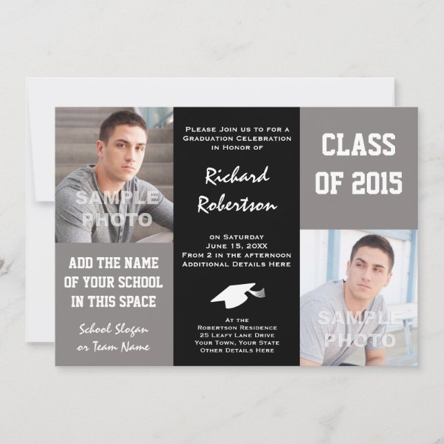 Invitación Clase del partido de graduación de joven 2015 invi (Anverso)
