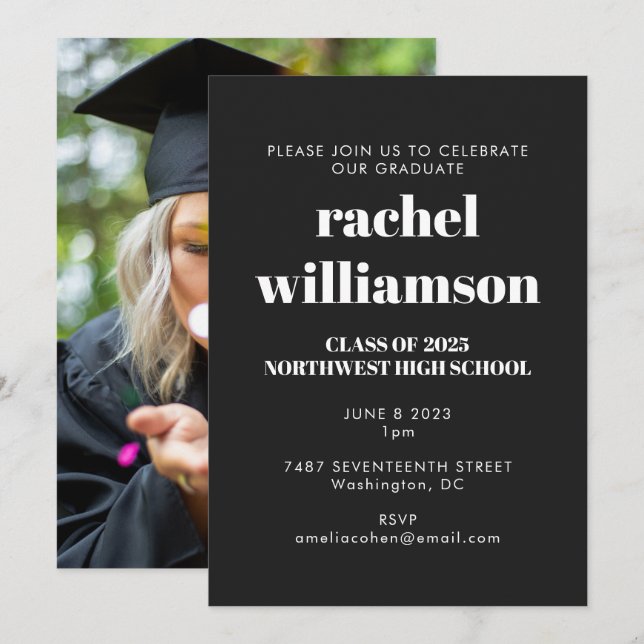 Invitación Clase del Partido de Graduación Fotográfica de 202 (Anverso / Reverso)