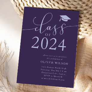 Invitación Clase del Partido de Graduación Púrpura de 2024
