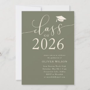 Invitación Clase del Partido de Graduación Verde de Guión 202
